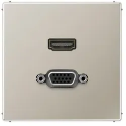 Jung MAES1173 HDMI, VGA, MultimediaAnschlussystem HDMI / VGA, Serie LS, Edelstahl