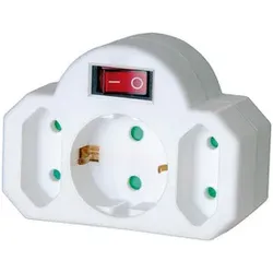 BRENNENSTUHL Adapter Steckdose+Schalter 3-fach weiß 1508100