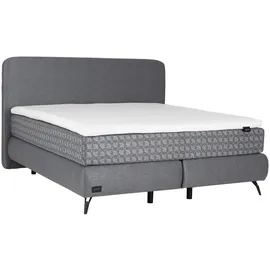 Uno Boxspringbett, Blau, ¦ Maße cm, 160x200 cm, Goldenes M, Made in EU, gepolstertes Kopfteil, Stoffauswahl, Topper durchgehend, in verschiedenen Größen erhältlich, Partnermatratze mit durchgehendem Bezug, Kopfteilauswahl, Schlafzimmer, Betten, Doppelbetten