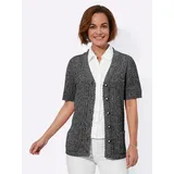 Witt Weiden Strickjacke Kurzarm Ajour grau|schwarz 38