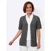 Witt Weiden Strickjacke Kurzarm Ajour grau|schwarz 38