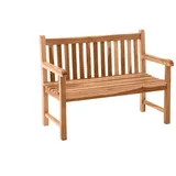 dynamic24 Gartenbank 120cm Teak Sitzbank Parkbank Bank Holzbank massiv