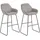 Homcom Barhocker 2er Set gepolstert Metall Grau