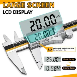 luxuskollektion Digitale Schieblehre 150 mm Edelstahl IP54, größeres Display