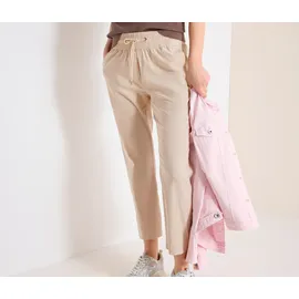 Cecil Mid Waist Slim Leg Hose Beige L