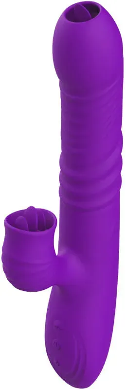 ARMONY - Full G-Spot Rabbit Vibrator mit stimulierender Zunge Violett mit Wärmeeffekt