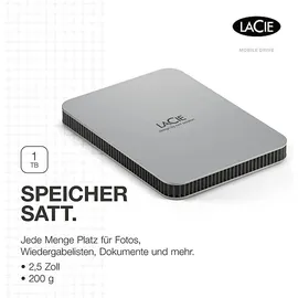 LaCie Mobile Drive V2 Moon Silver 1 TB USB-C 3.0 STLP1000400