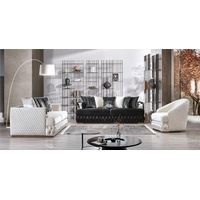 JVmoebel Sofa Chesterfield Luxus Sofagarnitur Couch Möbel 3+3+1 Wohnlandschaft, Made in Europe schwarz