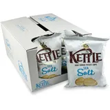 Kettle Chips Sea Salt 10 x 130 g Tüten, hand-frittierte Kessel-Chips, knusprige Kartoffelchips mit dem Geschmack von Meersalz für einen gelungenen Abend