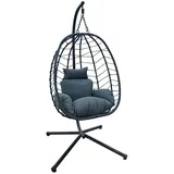 Svita Shelly Hängesessel Mit Gestell Hängestuhl Hängesitz Hängekorb Grau