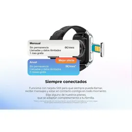 SaveFamily SaveWatch Plus 2 GPS+Cellular 49,8 mm Silber Silikonarmband Black is Black