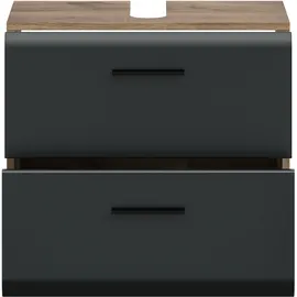WELLTIME Waschbeckenunterschrank Florenz 60 x 55 cm Schwarz