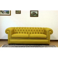 JVmoebel Chesterfield-Sofa, Chesterfield Sofa Couch Leder Sofas Couchen Polster gelb