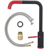 G/2 Messing-Armatur, 360° drehbar, Mischbatterie mit langem Auslauf, Waschtischarmatur für Warm- und Kaltwasser, geeignet für Bad, Küche und Hotel,