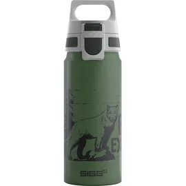 Sigg Trinkflasche Kinder - WMB ONE Mountain Lion - Für Kohlensäurehaltige Getränke Geeignet - Auslaufsicher - Federleicht - BPA-frei - ClimatePartner Zertifiziert - Sport & Schule - Moosgrün - 0,6L