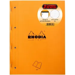Rhodia Set 3 Notizblöcke geheftet A4 kar 80Bl- Orange 118316C