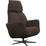 Relaxsessel ALINA "Thimo", braun (dunkelbraun xbo 4), B:84cm H:117cm T:90cm, Struktur fein XBO (100% Polyester), Sessel, Relaxsessel, in Größe L, Liegefläche 185cm, verstellbar, optional mit Aufstehhilfe