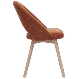 miliboo Skandinavische Stühle aus Stoff mit strukturiertem Samteffekt in Rostbraun und hellem Holz (2er-Set) COSETTE