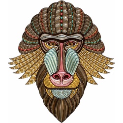 Wandtattoo WALL-ART „Metallic Mandrill“ Wandtattoos Gr. B/H: 52 cm x 60 cm, Tiere, bunt Wandtattoos Tiere