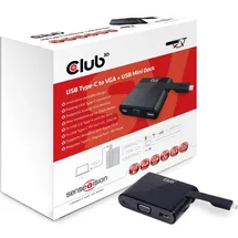 Club 3D CSV-1532 USB-C® to VGA + USB-A 5Gbps+ USB-C® Charging Mini Dock