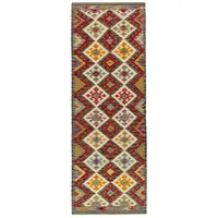 HAMID - Kilim Herat, Teppich Kelim Herat, 100% Handgewebte Wolle, Ethnischer Teppich Baumwollteppich mit Geometrischem Muster für Wohnzimmer, Schlafzimmer, Esszimmer, (235x87cm)