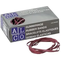 Alco Gummibänder 751, Länge 130mm, Breite 10mm, rot, 50g