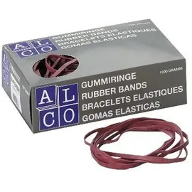 Alco Gummibänder 751, Länge 130mm, Breite 10mm, rot, 50g