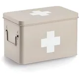 Zeller Medizinbox Metall 21 cm x 20 cm x 32 cm Beige