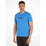 Tommy Hilfiger T-Shirt »HILFIGER TRACK GRAPHIC TEE«, mit grafischem Logo, blau