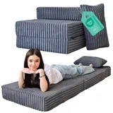 Odolplusz Premium Klappmatratze 70 x 205 x 15cm | 3-teilige Faltmatratze mit abnehmbarem Bezug | Schaumstoff extra dick 15cm | Matratze faltbar klappbar Gästematratze Reisematratze (Graphit)