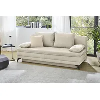 Schlafsofa JOCKENHÖFER GRUPPE "Laurin" Sofas Gr. B/T: 202cm x 105cm, Feincord, beige als Dauerschläfer geeignet, Bettfunktion und StauraumBettkasten