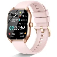 ZIMAOER Smartwatch mit Telefonfunktion, 1,85" Smartwatch Herren Damen, Smart Watch Fitnessuhr 120+ Sportmodi, Fitnessuhr mit Herzfrequenz Schlafmonitor Schrittzähler für Android iOS (Rosa)