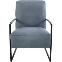 K+W Komfort & Wohnen Cocktailsessel K+W KOMFORT & WOHNEN, blau (ocean), B:62cm H:77cm T:83cm, Sessel, Cocktailsessel, mit bezogenen Armlehnen, Gestell in Metall schwarz Struktur