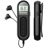 Mini Radio Klein UKW/FMTransistorradio,tragbarer UKW-Radioempfänger/mit DSP,LCD-Display und Kopfhörer,300MAh Wiederaufladbar Tragbares,Taschenradio zum Gehen und Reisen (Schwarz)