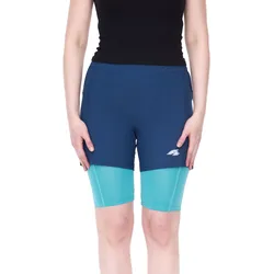 F2 Fahrrad-Hose nachhaltige Damen Mountainbike-Hose mit Sitzpad 2in1 Fahrrad-Shorts 89267667 Türkis/Blau - 38