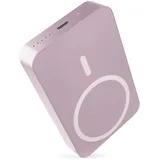 EMOS Powerbank WI 1046, 10000 mAh MagSafe mit Passthrough und Wireless-Charging, USB-C-Ausgang inkl. Kabel - für iPhone, Smartphone, - rosa, B0551S - Rosa