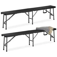 Relaxdays Bierbänke 10030601_0 schwarz Kunststoff 179,0 cm, 2 St.