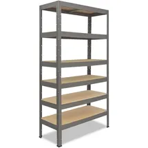 shelfplaza Schwerlastregal Metall 230x40x30 cm grau 6 Böden 166 kg Traglast pro Boden