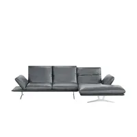 KOINOR Ecksofa Echtleder Francis , grau , Maße (cm): B: 314 H: 93 T: 159