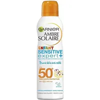 Garnier Ambre Solaire Sensitive Expert +, Sonnencreme, für Kinder, sand- und wasserfest, für Gesicht und Körper, LSF 50, 200 ml