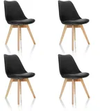 Esszimmerstühle 4er Set Küchenstuhl Schalenstuhl Kunststoffstühle Retro Stuhl PU