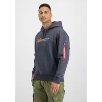 Alpha Industries Alpha Label Hoody Kapuzensweat für Herren Greyblack