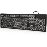 Dilwe Mechanische Retro-Tastatur mit Kabel,104 Tasten mit mechanischer Welle Gaming Tastatur,Hintergrundbeleuchtung/wasserdicht/staubdicht/Plug-and-Play/Ergonomische Tastatur,für Desktop und Notebook