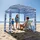 Vevor Strand-Cabana, 183 x 183 cm Strandüberdachung mit Seitenwand, UPF 50+ Sonnenschutz, Strandpavillon mit Sandsäcken, tragbarer Sonnenschutz Sonnenschirm für Familie Freunde marineblaue Streifen