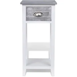 vidaXL Nachttisch mit 1 Schublade Grau/Weiß