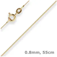 Schmuck Krone Goldkette 0,8mm Panzerkette aus 333 Gelbgold 55cm, Gold 333 goldfarben