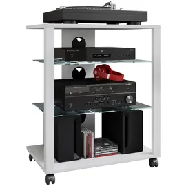 VCM Hifi Möbel Rack Glas Phono Mediaregal Folas