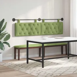 vidaXL Hängendes Kopfteil Mit LED Licht Hellgrün Samt