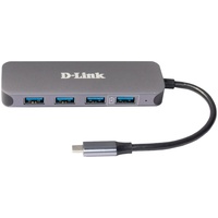 D-Link DUB-2340 USB-C auf 4-Port USB 3.2 Gen 2) Multiport Hub Grau