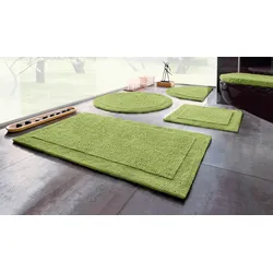 Badematte HOME AFFAIRE "Kapra" Gr. 5, grün, H:14mm, Baumwolle, Badematten, mit Bordüre, Badteppich, Badematte